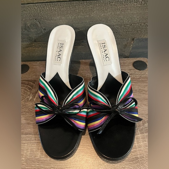 Isaac Colorful Kitten Heel Designer Isaac Mizrahi Italian Women's Size 9 - Picture 7 of 16